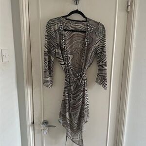 Chic Black and White Swirl Dress